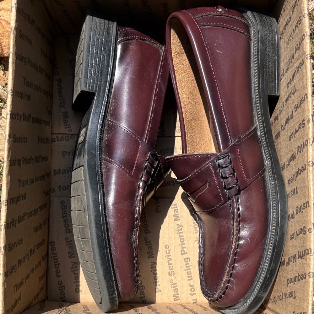 Nunn Bush Dark Burgundy Slip-On Loafers